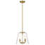 Luminaire suspendu quatre bougies avec verre transparent Soiree - laiton satiné