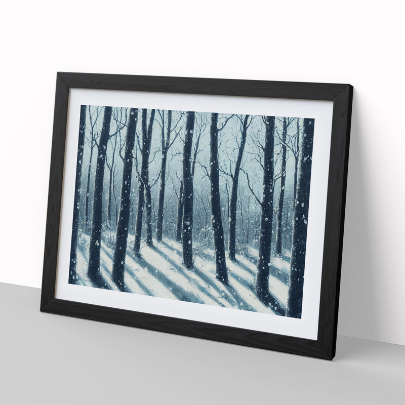 Ingenious Winter Forest - Single Picture Frame Print, Black, 46cm H x 64cm W x 2cm D