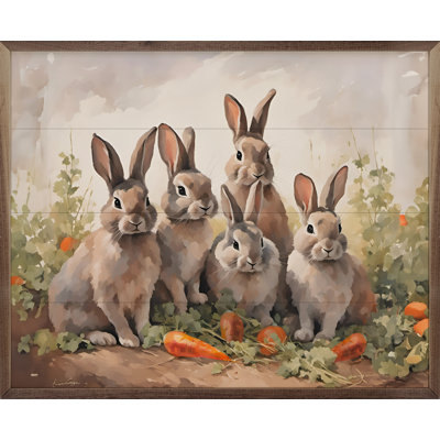 Five Bunnies In Carrot Field