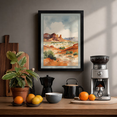 Desert Under Stars Scandinavian - Framed Print