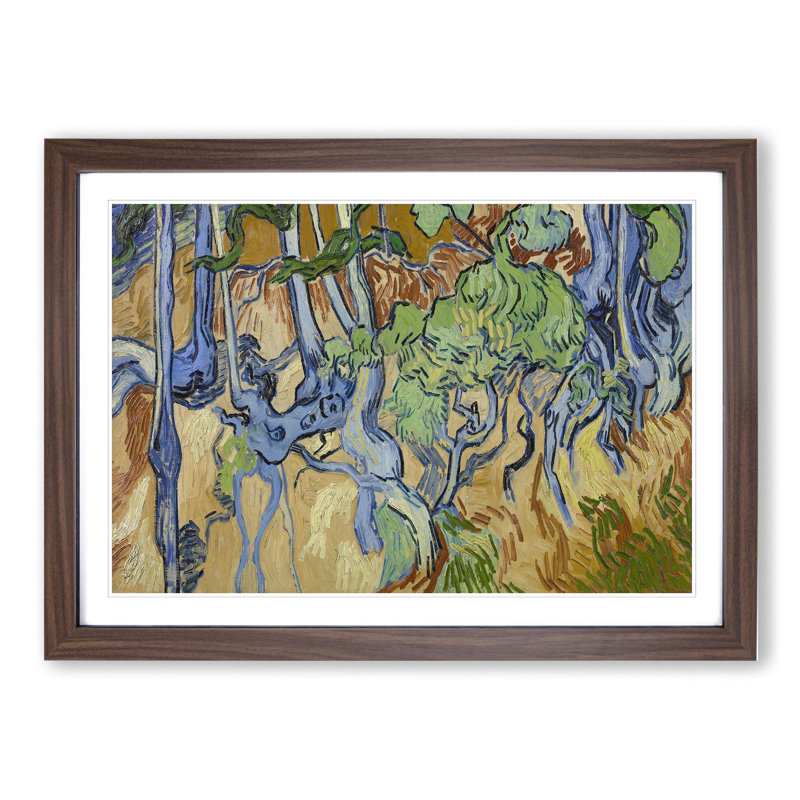 Tree Roots by Vincent Van Gogh - Picture Frame Painting, Walnut, 27cm H x 36cm W x 2cm D