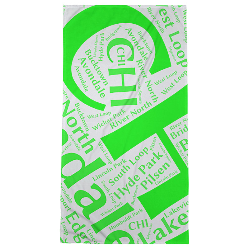 Bath Towel, Green, Poly/Cotton, Chicago