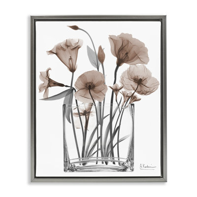 Opaque Mocha Flowers  Framed Floater Canvas Wall Art, design by Albert Koetsier