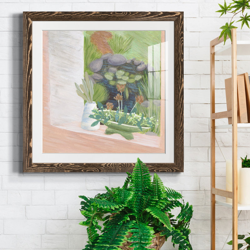 «Window Plants II», reproduction encadrée de qualité supérieure - prête à être accrochée, H 20 po x l 20 po x P 1,5 po