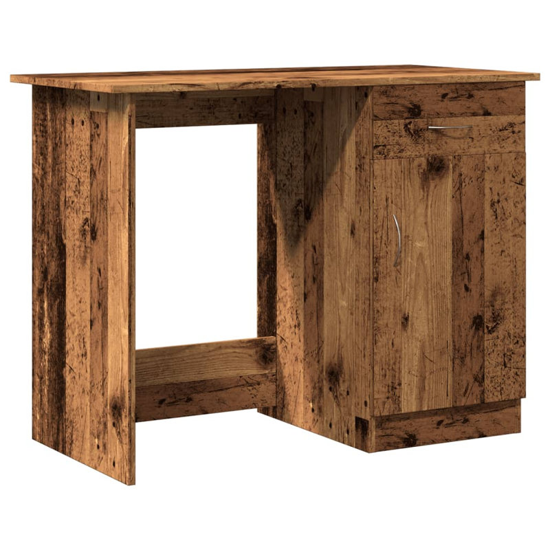 Nelly Desk Engineered Wood Bedroom Office Corner Study Desk, Old wood