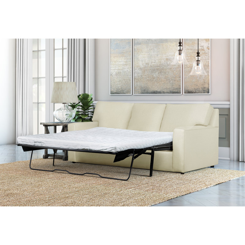 Leigh 84" Square Arm Sofa Bed, Natté perle Conversation