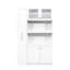 Armoire de cuisine polyvalente de style campagnard avec tablettes à plusieurs niveaux pour un rangement efficace