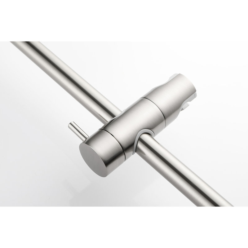 Handheld Shower With 59 - Inch Hose And 28 Slide Bar, Height Flexible Feature, Brushed Nickel Finish, Stainless Steel For Long Term Service Bar Hose, Changeable Function, Steel, Various Spray