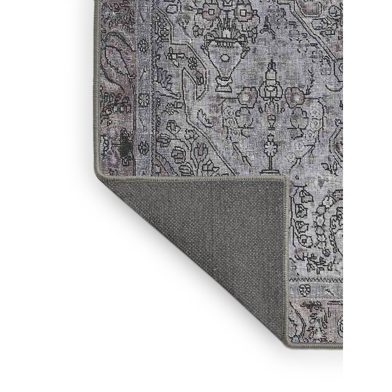 Tapis gris/beige traditionnel Zarah, Rectangle 5 pi x 7 pi