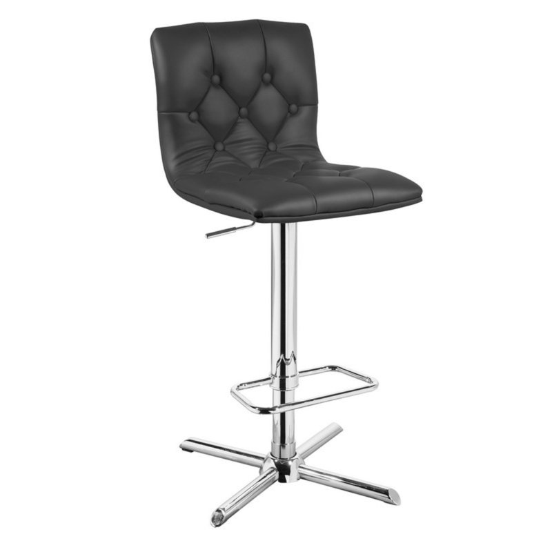 Tabouret de bar à hauteur ajustable Aionna, Noir