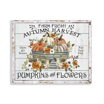 Farm Fresh Harvest Pumpkin Canvas Wall Art by Creatif Belle