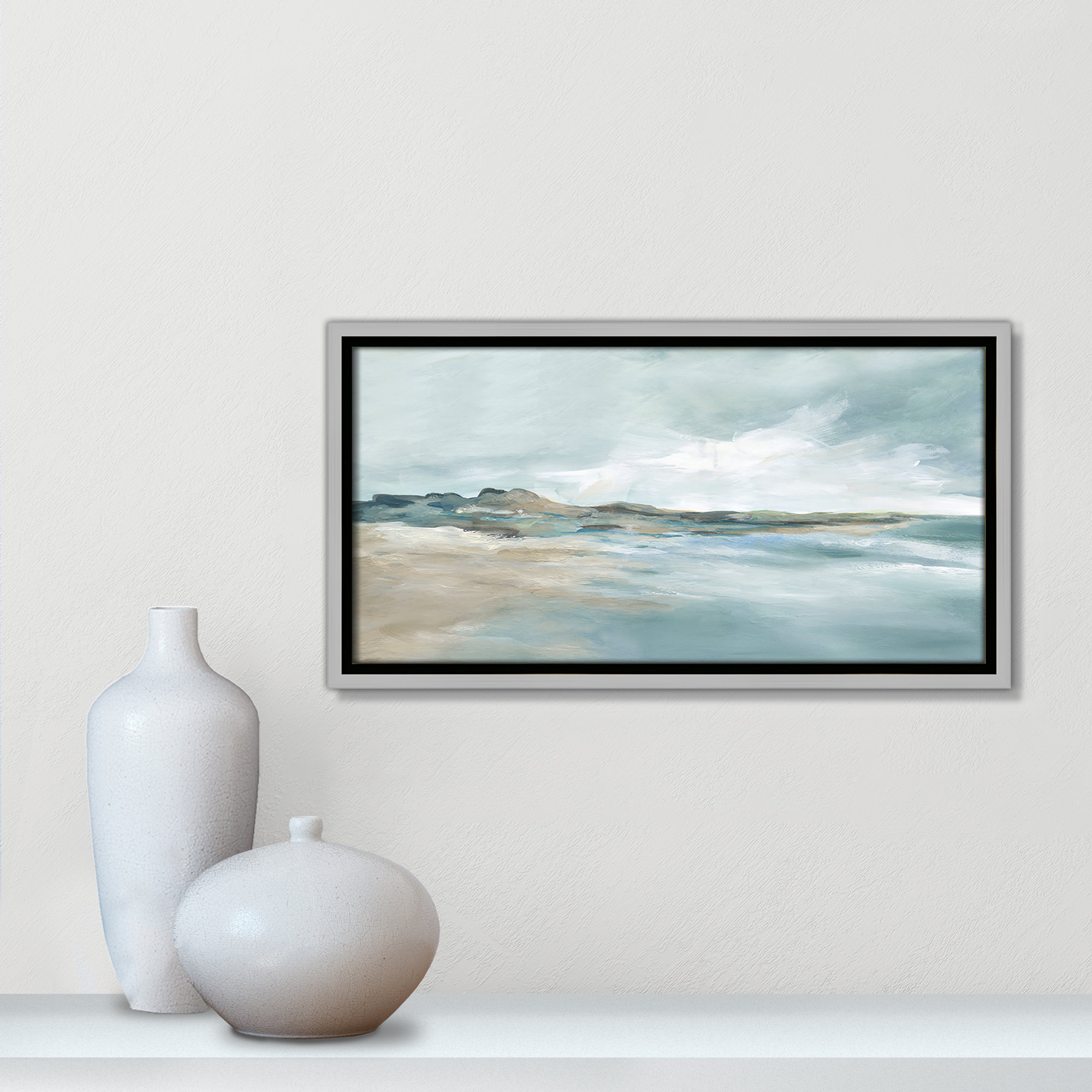 Sandpoint Print by Carol Robinson, Silver, 9.5" H x 17.5" W