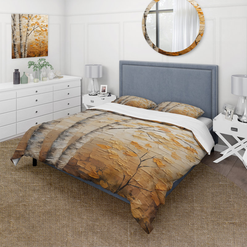Minimalisme American Basswood Tree II - Ensemble de housse de couette pour arbre, Housse de couette pour très grand lit