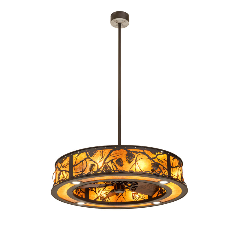 Lustre tambour 16 lumières à abat-jour Whispering Pines