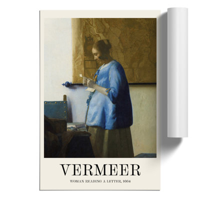 Woman Reading A Letter by Johannes Vermeer - No Frame Painting