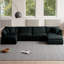 Canapé modulaire en chenille en U avec repose-pieds double Chenillaire - canapé modulaire confortable à 4 places, siège profond réversible avec tissu de qualité supérieure et configuration de salon flexible-1165249451