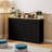 Nordic Style 55.1" Buffet Cabinet with Storage Drawers and Adjustable Shelves, Sideboard for Living Room Kitchen Dining Room, Oak/Black-1072969220