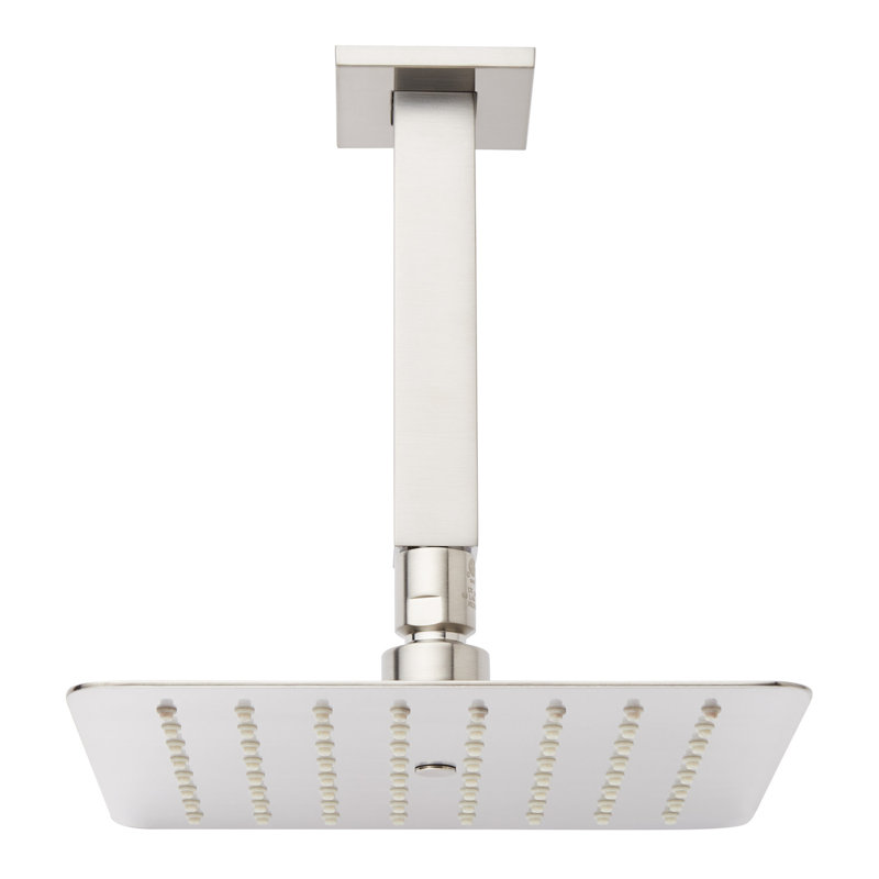 Tête de douche carrée moderne 8 "avec bras de plafond carré 4", Nickel brossé