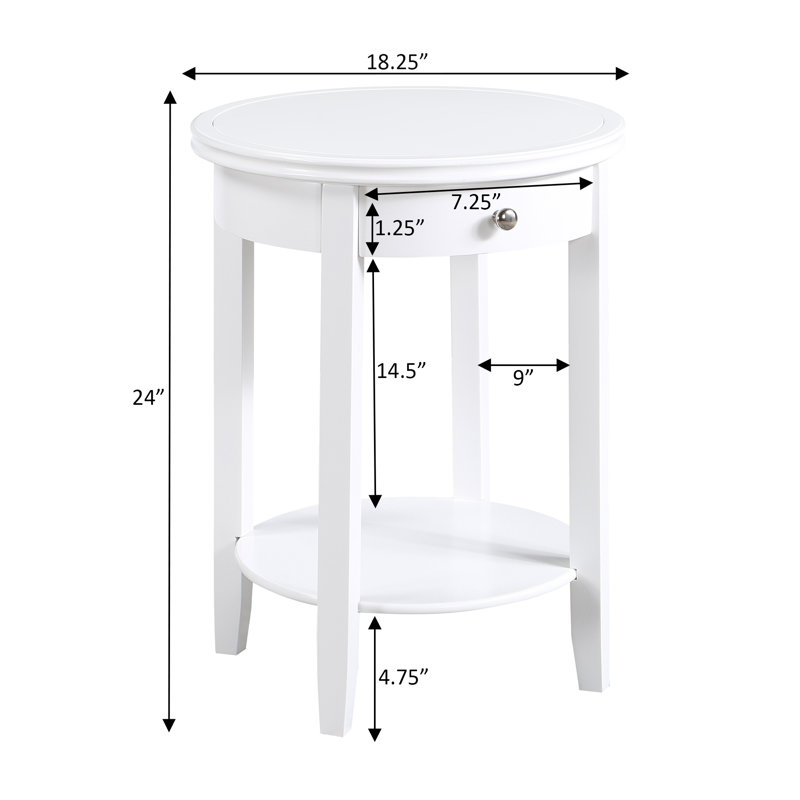Carbin End Table with Storage, White