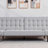 Convertible Futon Sofa Bed, Biscuit Tufted Cushions, Gray 81 Inch-130982899