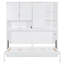Lit escamotable simple avec armoire de rangement, tablettes, garde-robe, lumière et USB - lit mural pliable peu encombrant, blanc-1485775492