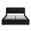 Grand lit plateforme tapissier hydraulique avec tête de lit intégrée, tissu chenille, noir, parfait pour les chambres à coucher modernes-738491185-738491184