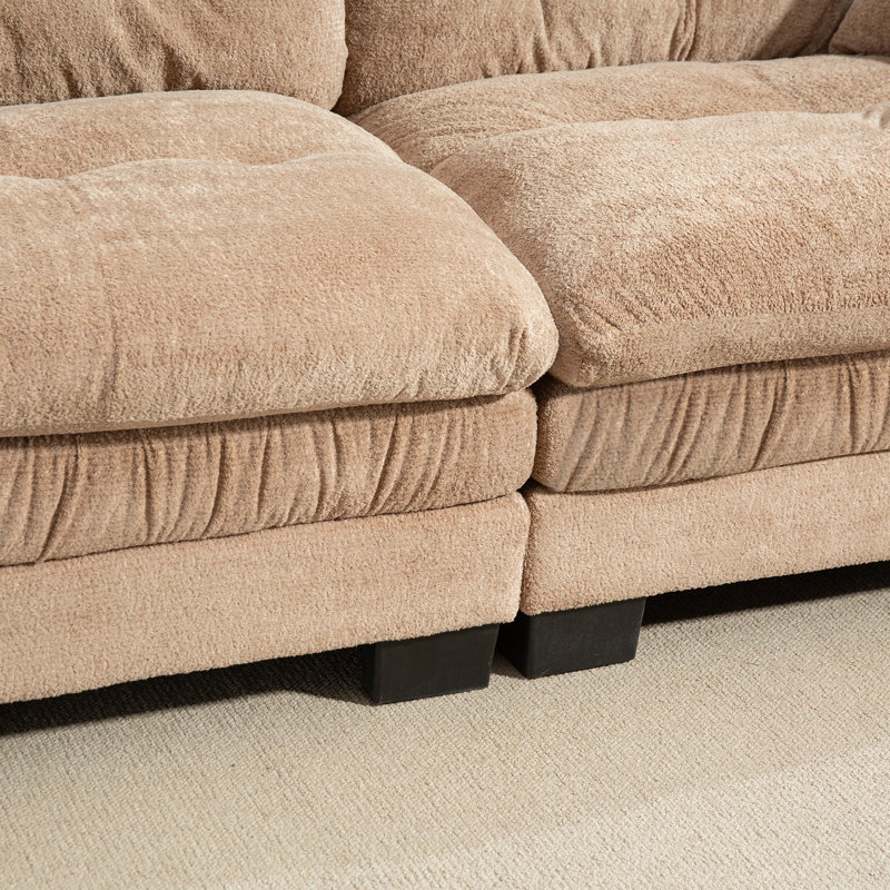 Canapé modulaire 84 po Chenille, Beige