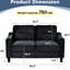 2 velours avec structure stable, convient au canapé de décoration de salon pour les petits espaces, tissu chenille, couleur noire-121095191-121095190-121095192
