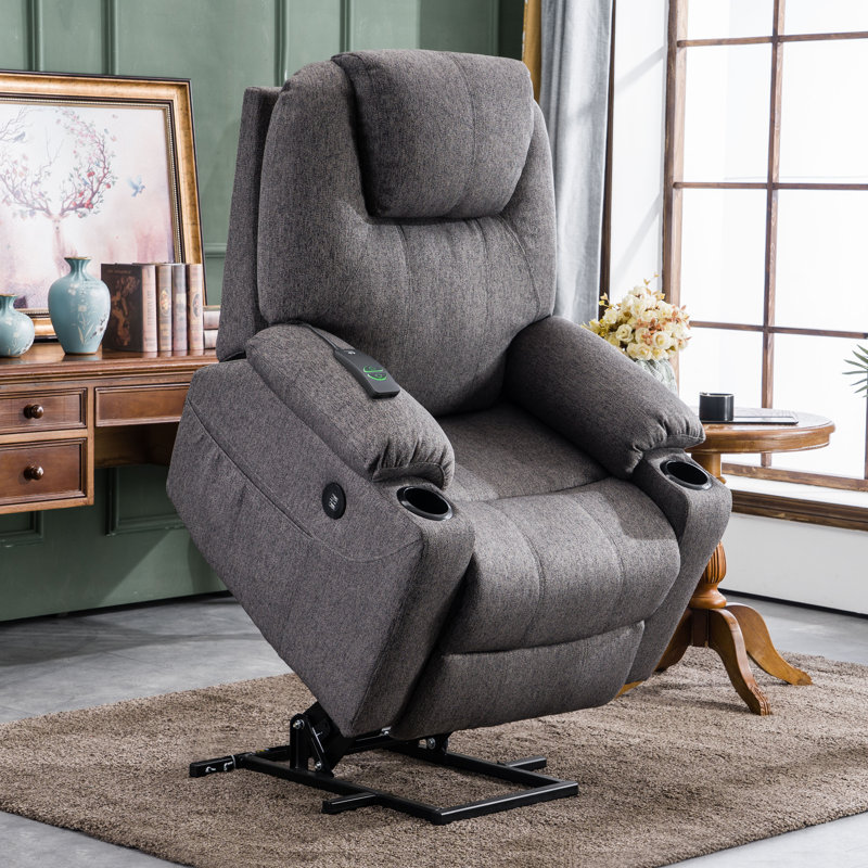 Rosmunda Power Recliner Lift Chair with Massage and Heat, 3 Positions, Gray