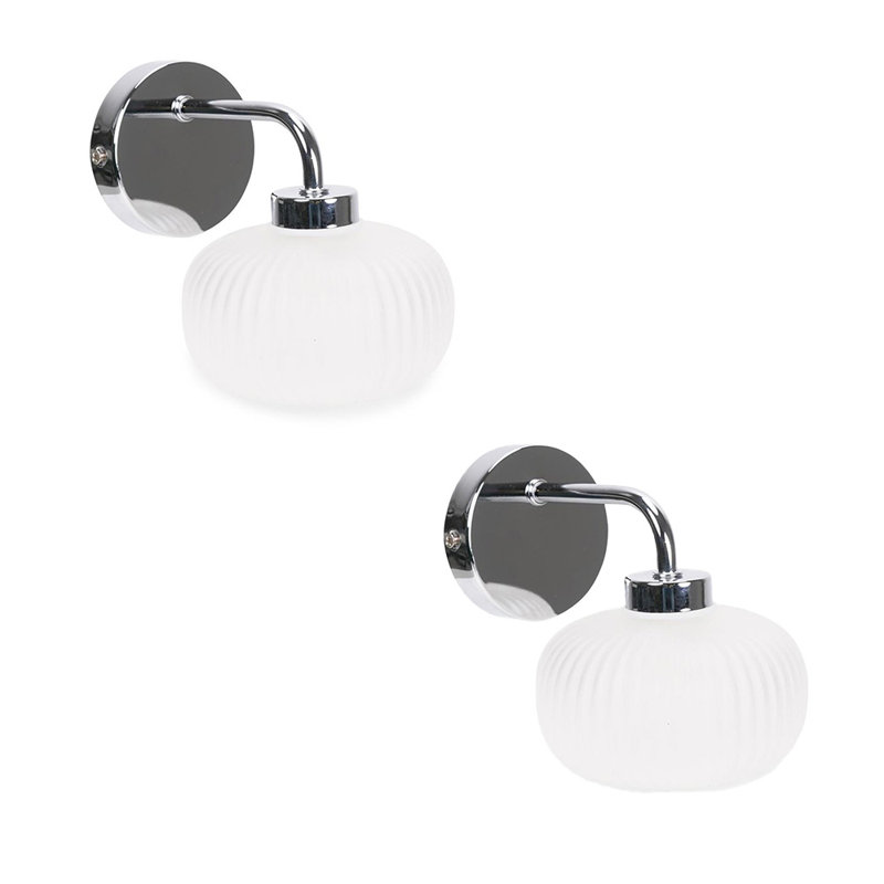 Redvers Glass Armed Sconce, Chrome, Yes