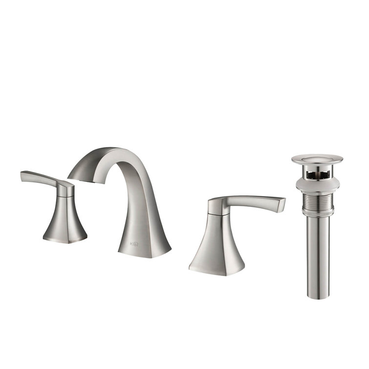 Pyramid Widespread 2-handle Bathroom Faucet with Drain Assembly