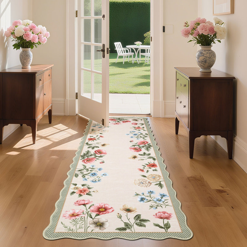 Tapis Farmhouse Floral, Tapis de couloir 2 pi x 6 pi