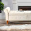 Banc de rangement capitonné à boutons de 62 po pour la chambre à coucher de 62 po, repose-pieds rembourré en tissu moderne, banc de fenêtre, accoudoirs roulés pour chambre à coucher, salon, vestibule-205906355