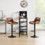 Raekwon Swivel Upholstered Adjustable Height Counter Stool with Metal Frame-1414155489