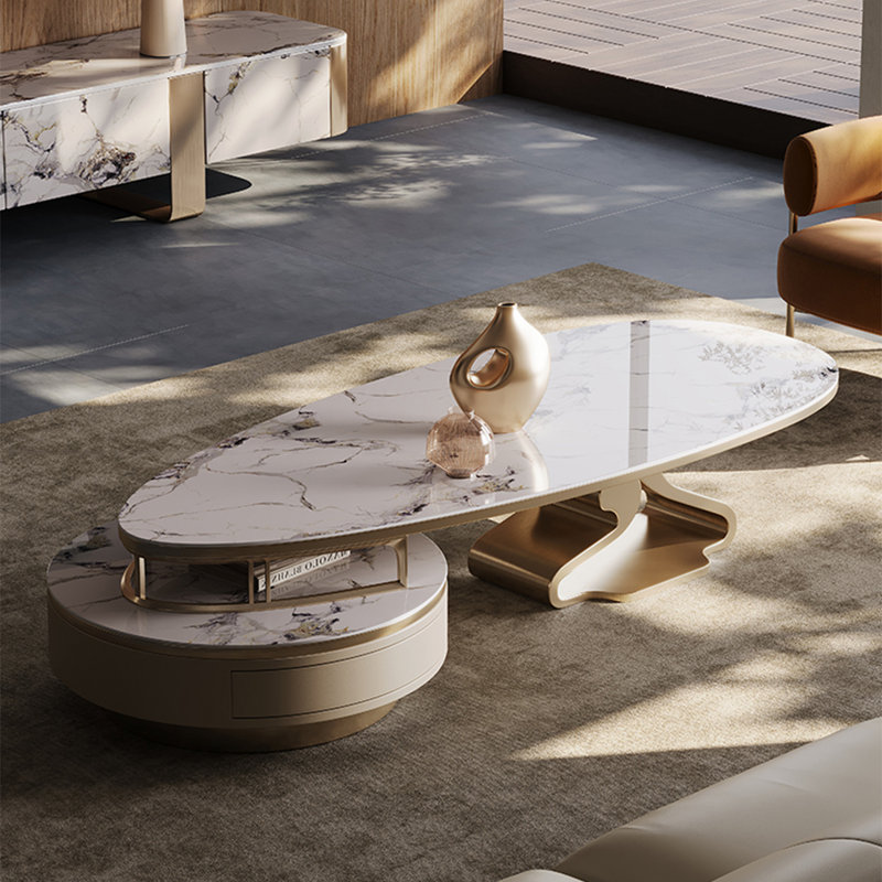 Modern microcrystalline stone coffee table
