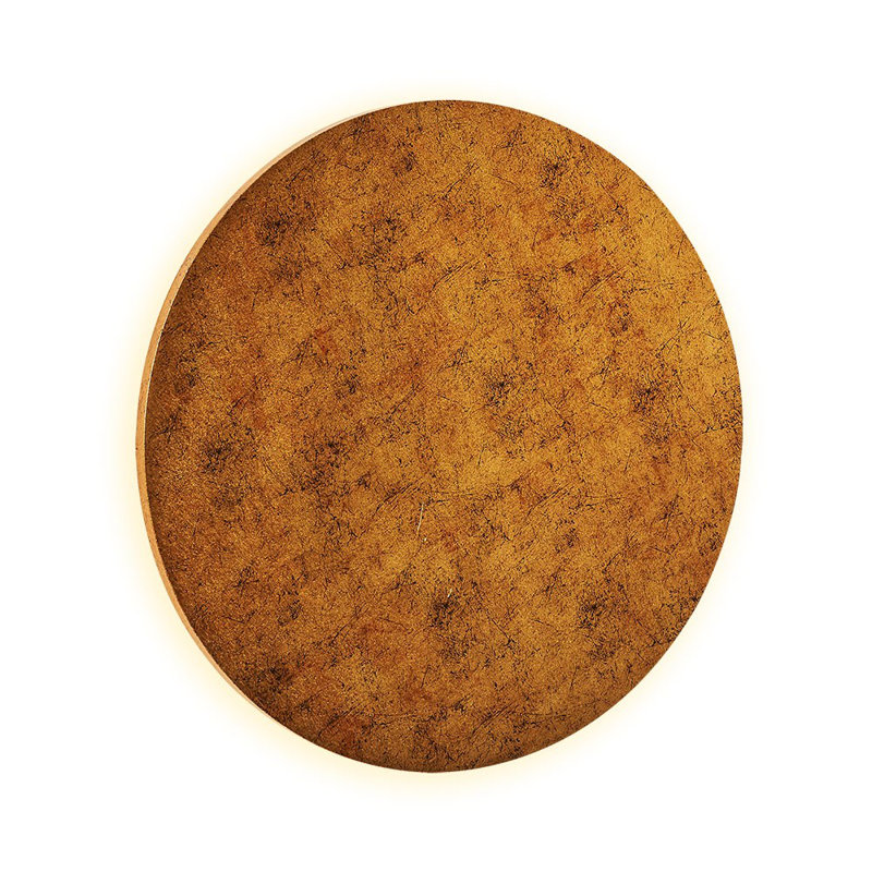 Applique murale encastrée en bois à DEL, Jaune, H 1,6 po x l 8,7 po x P 8,7 po