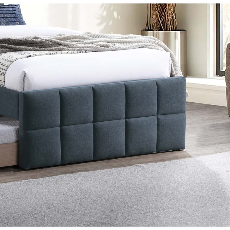Lit 1 pièce de style contemporain, Gris anthracite