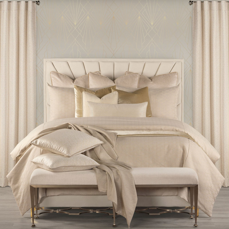 Star Attraction Geometric Duvet Cover & Insert Set, Champagne, King Duvet + 10 Additional Piece