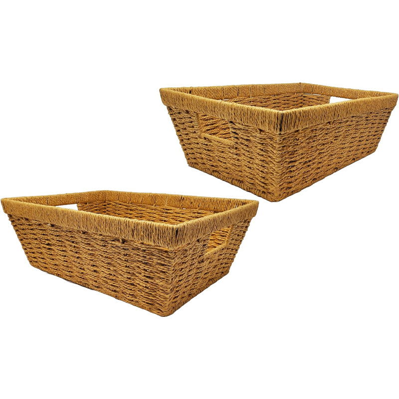 Bay Isle Home™ Wicker Decorative Basket, 5.75" H x 12" W x 16.5" D