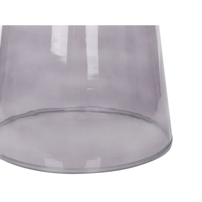 Caithlyn Glass Top Pedestal End Table, Grey