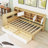 Wooden Daybed with Cabinets, Desk and Drawers-1428295402-1428295403