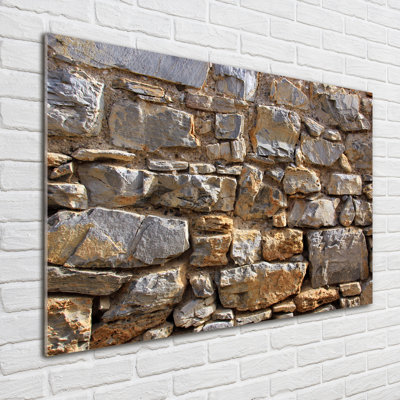 A Stone Wall - No Frame Print on Glass