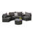 7-Piece Half-Moon Sectional Sofa Set with Coffee Table-1867773156