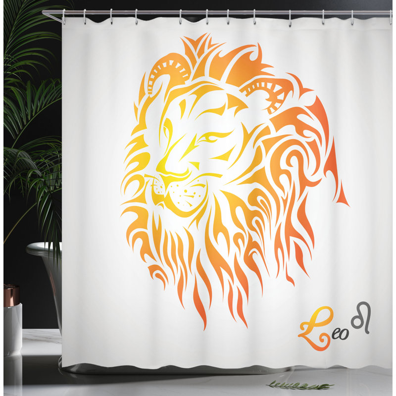 Ensemble de rideau de douche et crochets astrologie, H 70 po x l 69 po