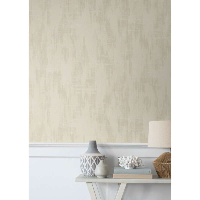 Thompsons 10m x 52.07cm Textured Metallic Finish Paste the Wall Wallpaper Roll, Cream