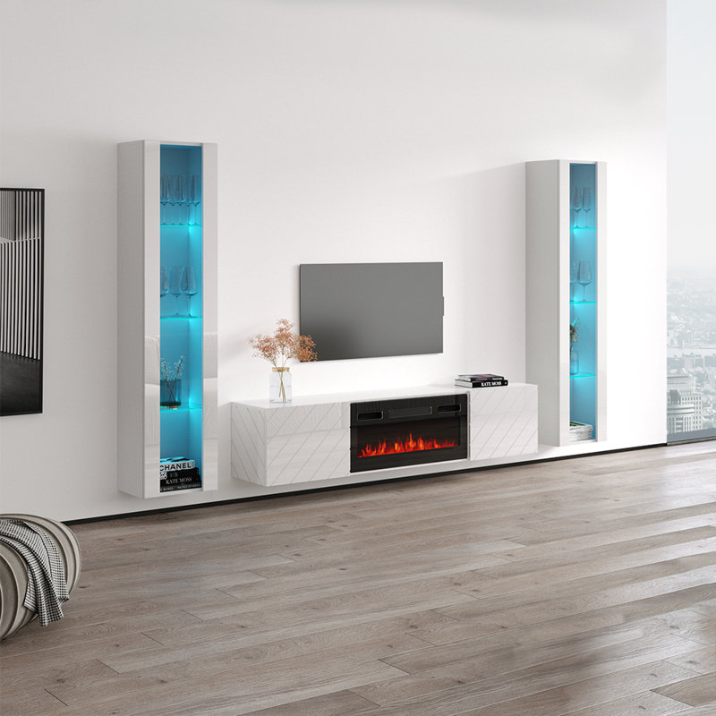 Meuble audio-vidéo Luxe FL-FL 103,6 po Luxe, Blanc
