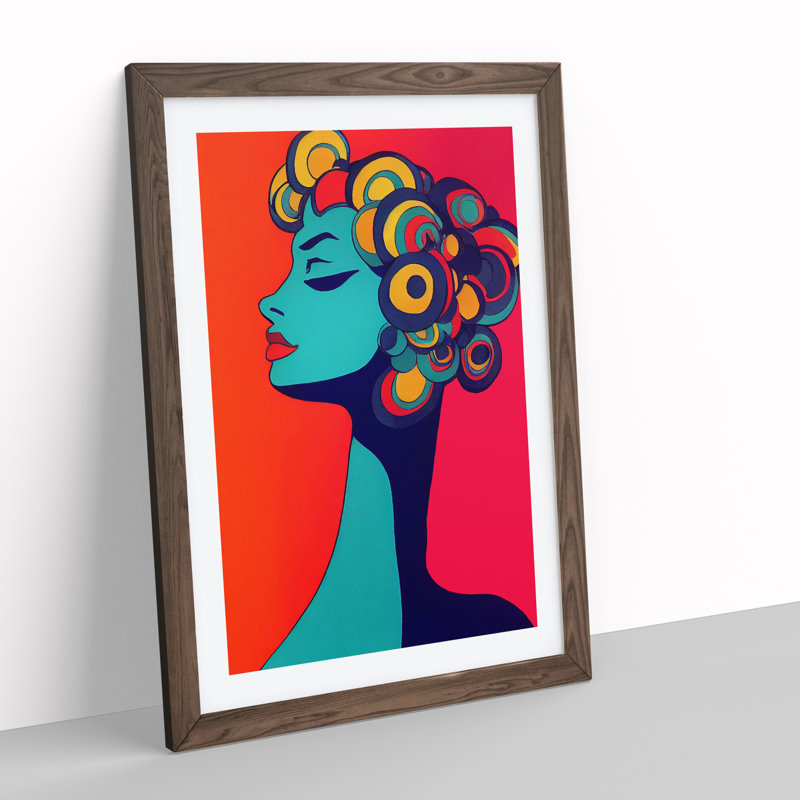 The Elegant Woman Abstract - Single Picture Frame Print, 34cm H x 25cm W x 2cm D, Walnut