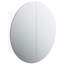 Latitude Run® Bathroom Cabinet With Round Mirror&LED Black 18.5"X18.5"X6.9"-153325076-193539375