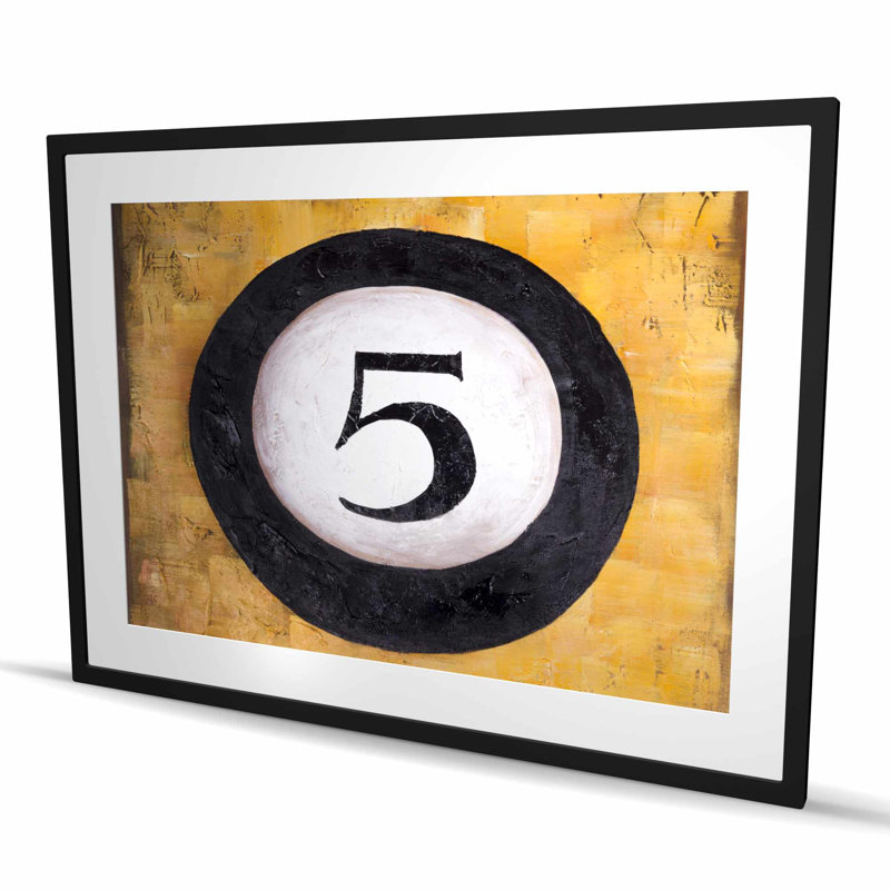 Billiard Ball No5 - Black Office, Noir, H 36 po x l 48 po
