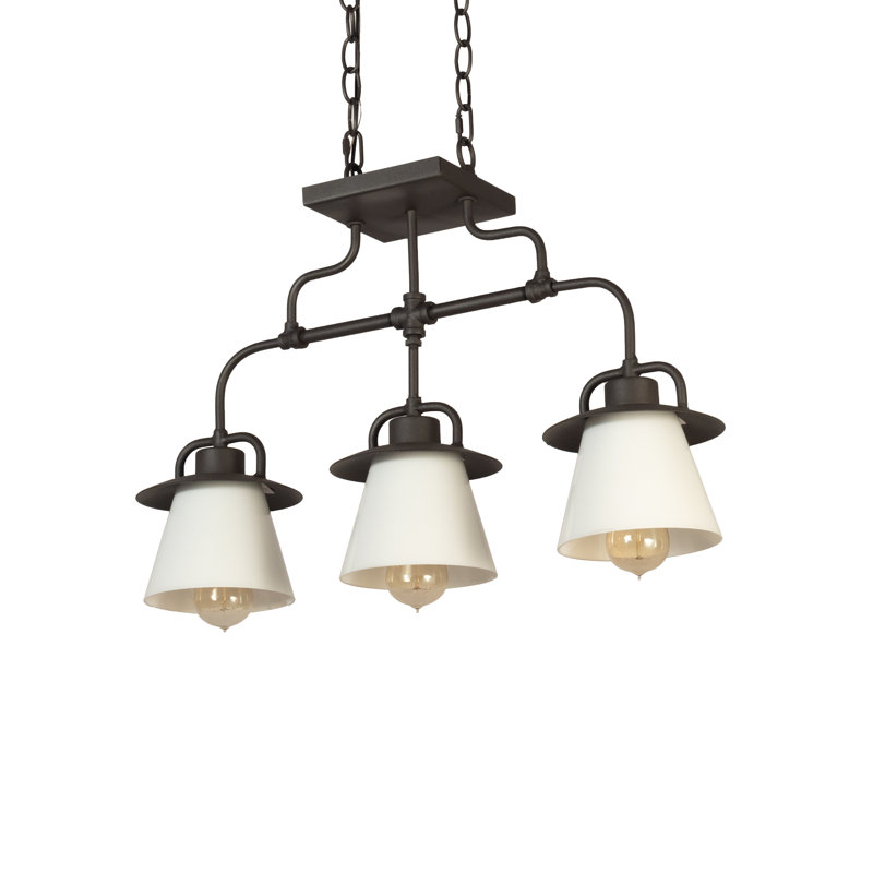 3 - Light Wrought Iron Kitchen Island Pendant